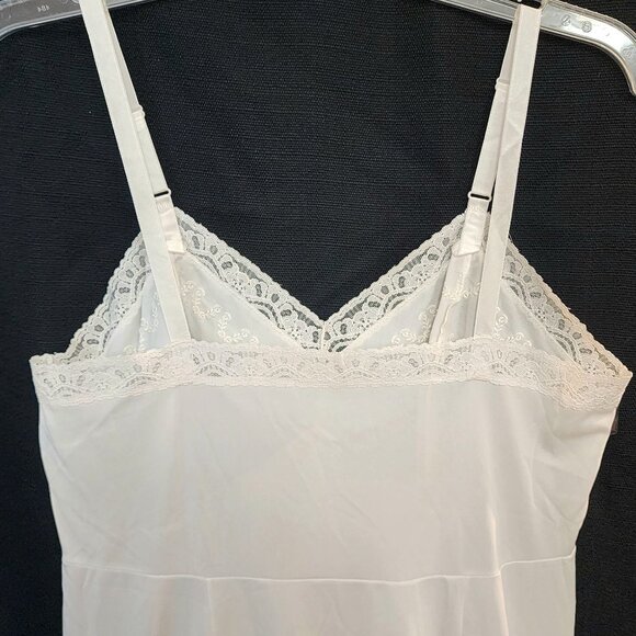 Womens Vintage Slip Size S-L 60s 70s White Nightgown Nylon Sexy Lingerie Dress - Picture 6 of 9